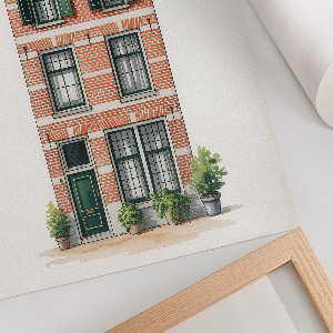 Grafika na ścianę Miejski dom