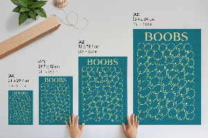 Grafika na ścianę z motywem kształtów piersi