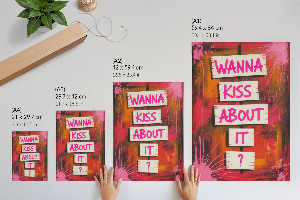 Dekoracyjny plakat ścienny Wanna kiss about it?