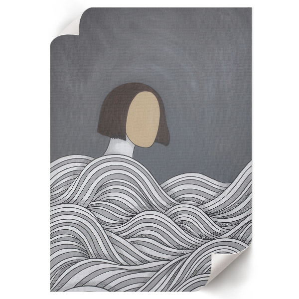 Grafika na ścianę Postać w falach