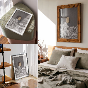 Grafika na ścianę Postać w falach