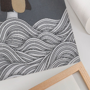 Grafika na ścianę Postać w falach