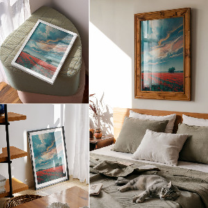 Dekoracyjny plakat ścienny Makowe pola