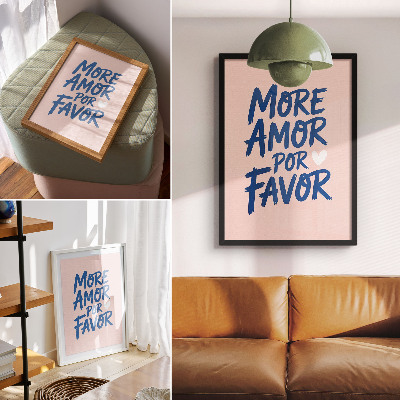 Dekoracyjny plakat ścienny More amor por favor