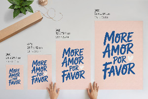 Dekoracyjny plakat ścienny More amor por favor