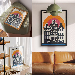 Wydruk na płótnie Kamienice Amsterdam