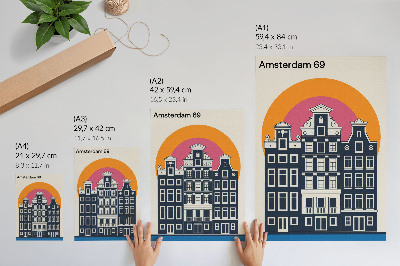 Wydruk na płótnie Kamienice Amsterdam
