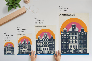 Wydruk na płótnie Kamienice Amsterdam