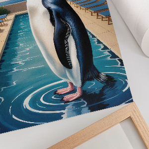 Plakat premium Pingwin na wakacjach