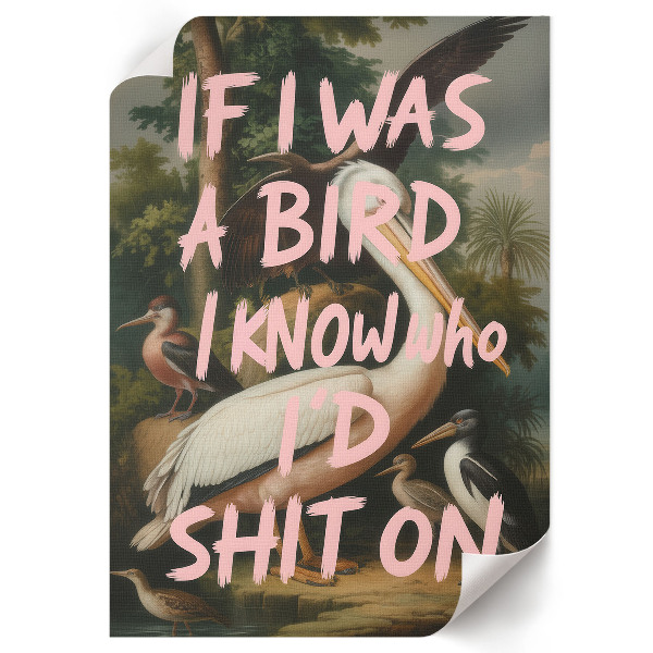 Dekoracyjny plakat ścienny Ptaki z napisem