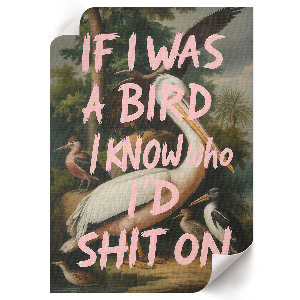 Dekoracyjny plakat ścienny Ptaki z napisem