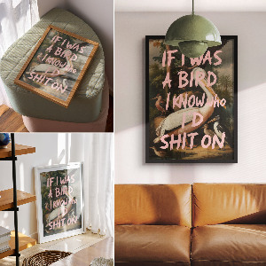 Dekoracyjny plakat ścienny Ptaki z napisem