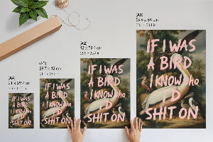 Dekoracyjny plakat ścienny Ptaki z napisem