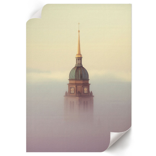 Dekoracyjny plakat ścienny Mglista wieża