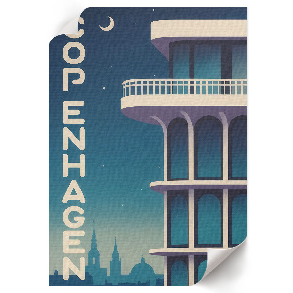 Wydruk na płótnie Kopenhaga noc