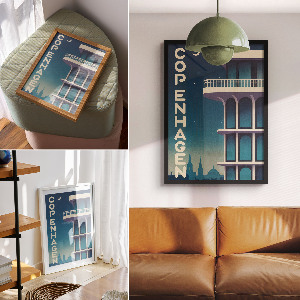 Wydruk na płótnie Kopenhaga noc