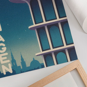 Wydruk na płótnie Kopenhaga noc