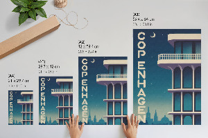 Wydruk na płótnie Kopenhaga noc