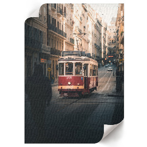 Dekoracyjny plakat ścienny Miasto tramwaj