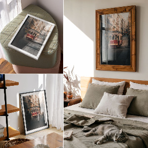 Dekoracyjny plakat ścienny Miasto tramwaj