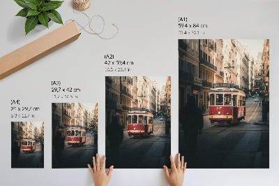 Dekoracyjny plakat ścienny Miasto tramwaj