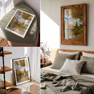 Plakat premium Jesienne jezioro