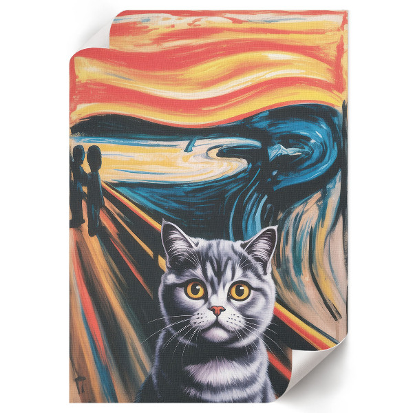 Wydruk na płótnie Krzyk i kot