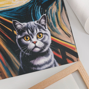 Wydruk na płótnie Krzyk i kot