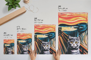 Wydruk na płótnie Krzyk i kot