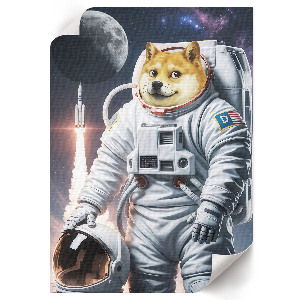 Grafika na ścianę z motywem psa astronauty