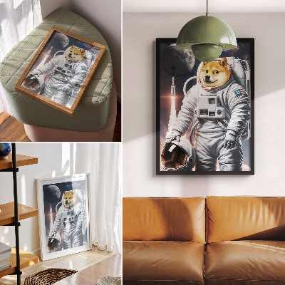 Grafika na ścianę Pies astronauta