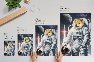 Grafika na ścianę z motywem psa astronauty