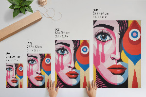 Dekoracyjny plakat ścienny Kolorowa twarz