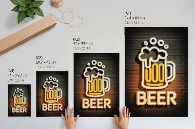 Dekoracyjny plakat ścienny Piwo neon