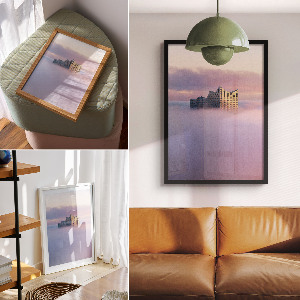 Grafika na ścianę Budynek w chmurach