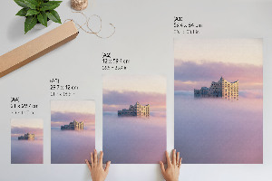 Grafika na ścianę Budynek w chmurach