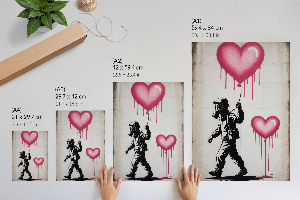 Grafika na ścianę Serce graffity