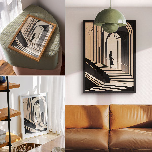 Grafika na ścianę Monochromatyczna elegancja