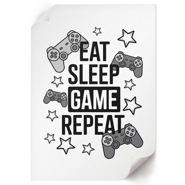 Grafika na ścianę Gamingowy tekst
