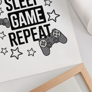 Grafika na ścianę Gamingowy tekst