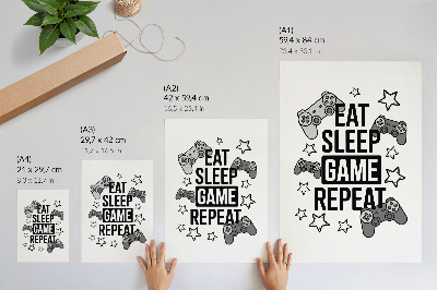 Grafika na ścianę Gamingowy tekst