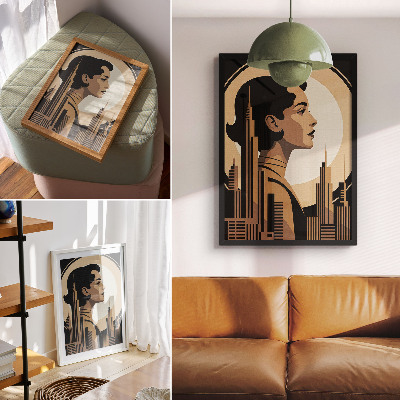 Dekoracyjny plakat ścienny Art deco portret