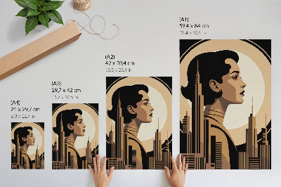 Dekoracyjny plakat ścienny Art deco portret