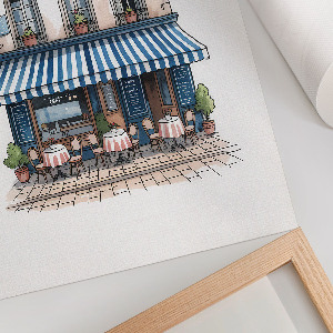 Grafika na ścianę Francuska kawiarnia