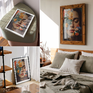 Wydruk na płótnie Kwiatowy portret