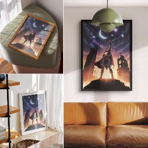 Wydruk na płótnie Superbohater w nocy