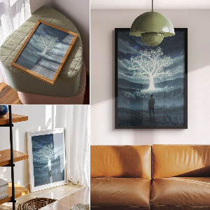 Grafika na ścianę Świecące drzewo