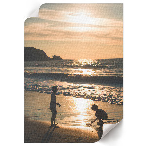 Plakat premium Dzieci na plaży