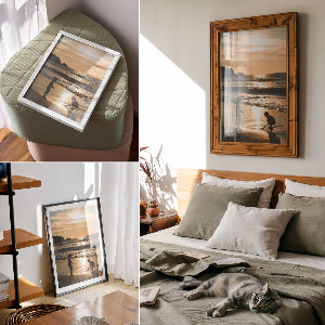 Plakat premium Dzieci na plaży