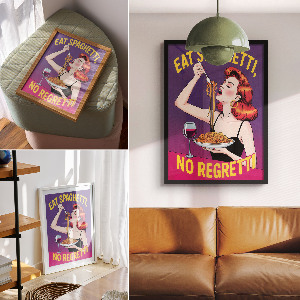 Wydruk na płótnie Eat spaghetti